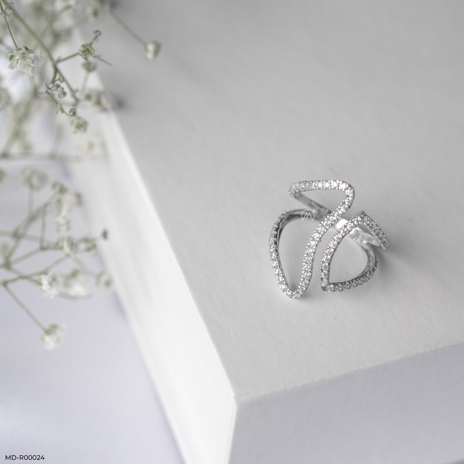 Skinny Statement Diamond Rings 14K Rose Gold