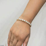 Astra Line Soltaire Kada Bracelet 9K Yellow Gold