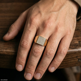 Brilliance Panel Mens Diamond Ring 9K White Gold