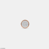 Circle Crystal Diamond Mens Stud Earring Platinum 950