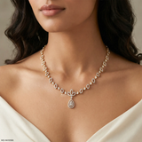 Delicate Drop Diamond Necklace 9K Yellow Gold