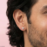 Exclusive Solitaire Diamond Mens Studs Earrings 9K Rose Gold