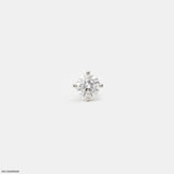 Flint Round Solitaire Diamond Mens Stud Earring Platinum 950