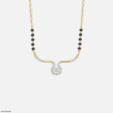 Graceful Twirl Halo Diamond Mangalsutra 9K White Gold