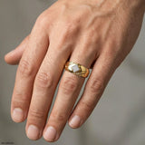 Internal Spark Mens Diamond Ring 9K Yellow Gold