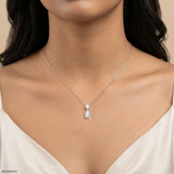 1.55 Carat Luxury Roupear Solitaire Lab Diamond Necklace 14K White Gold