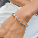 Criss-Cross Round Diamond Bangles 14K Rose Gold