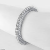 Dome Shape Diamond Bangle 14K White Gold