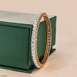 20 Cent Solitaire Single Line Aura Bangle 14K White Gold