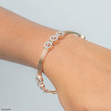 Lustrous Link Diamond Bangle 14K White Gold