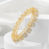 Heritage Halo Diamond Bangle 18K Rose Gold