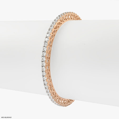 10 Cent Minimal Dazzle Diamond Bangle 9K Rose Gold