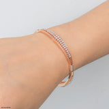 Classic Curve Diamond Bangle 18K White Gold