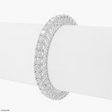 Lattice Diamond Bangle 9K White Gold