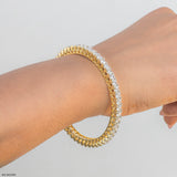 Dual Tone Diamond Bangle 9K Yellow Gold