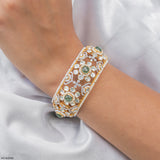 3.5 Carat Emerald Enchant Polki Kada Bangle 9K Yellow Gold