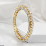 Golden Pave Crown Diamond Bangle 18K White Gold