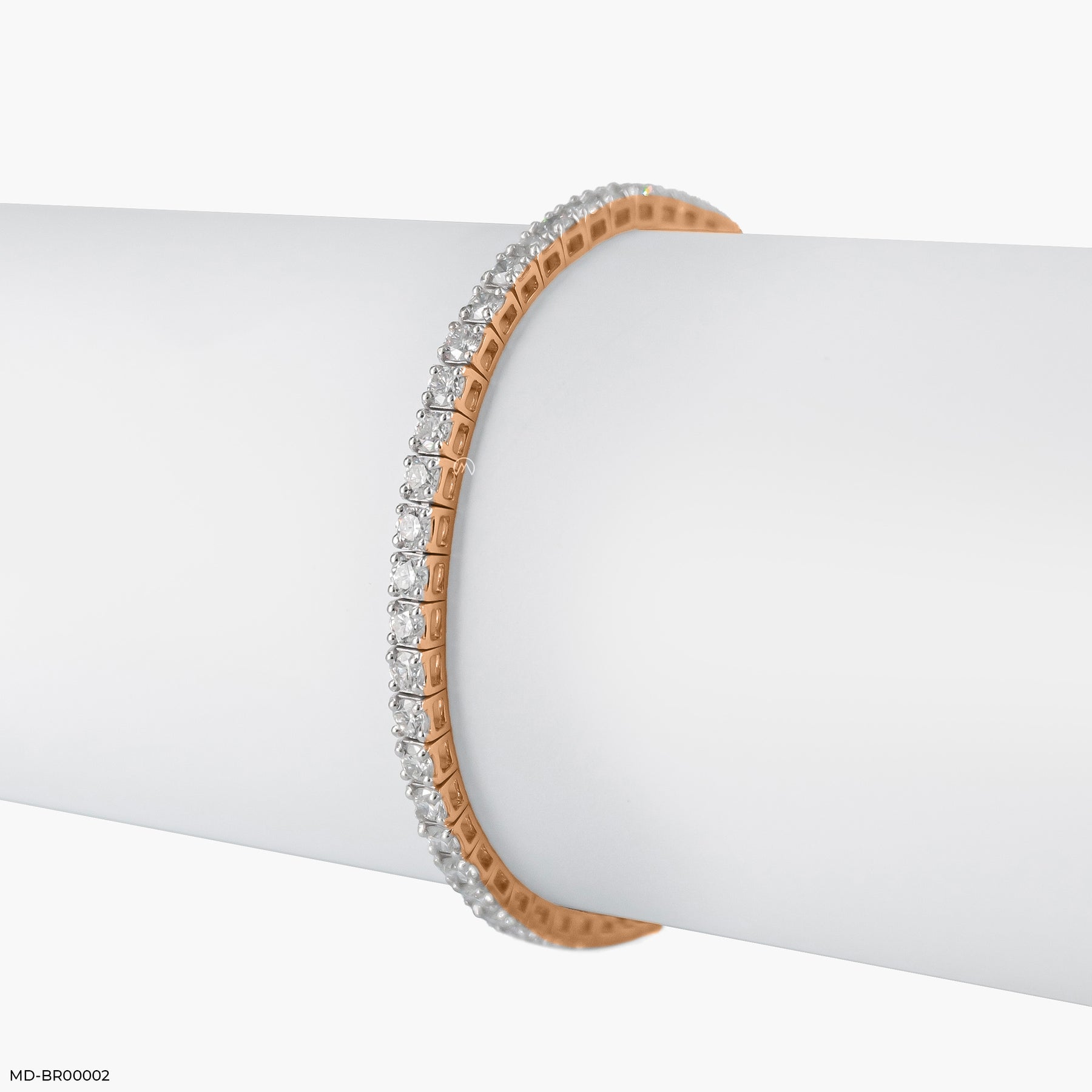 10 Pointer Single Line Tennis Bracelets 14K Rose Gold