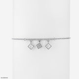 Tri-Square Diamond Bracelets 9K White Gold