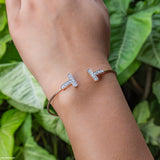 0.35 Carat T Lab Diamond Bracelet 14K Rose Gold