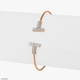 0.35 Carat T Lab Diamond Bracelet 14K Rose Gold