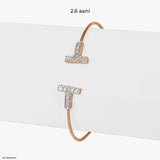 0.35 Carat T Lab Diamond Bracelet 14K Rose Gold