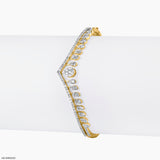 Double Line Bling Diamond Bracelets 9K Yellow Gold