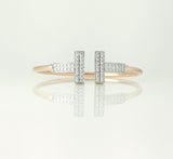 Twin T Diamond Bracelets 9K Yellow Gold