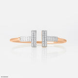 Twin T Diamond Bracelets 9K Yellow Gold