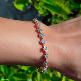 Hexagon Round Tennis Diamond Bracelets 18K White Gold