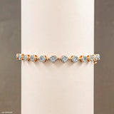 Hexagon Round Tennis Diamond Bracelets 18K White Gold