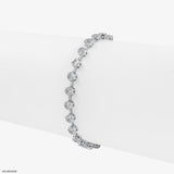 Hexagon Round Tennis Diamond Bracelets 18K White Gold