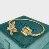 Lovely Leaves Diamond Tennis Bracelets 14K Yellow Gold