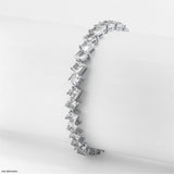 Half Tennis Princess Cut Solitaire Bracelet 14K Rose Gold