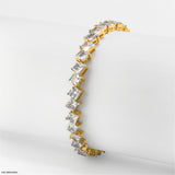 Half Tennis Princess Cut Solitaire Bracelet 9K Rose Gold