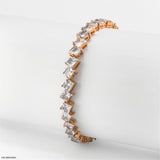 Half Tennis Princess Cut Solitaire Bracelet 9K Rose Gold