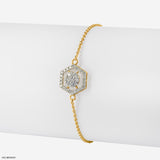 Hexagon Diamond Bracelets 9K Yellow Gold