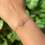 0.15 Carat Subtle Contour Lab Diamond Bracelet 14K Rose Gold