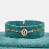 0.15 Carat Subtle Contour Lab Diamond Bracelet 14K Rose Gold