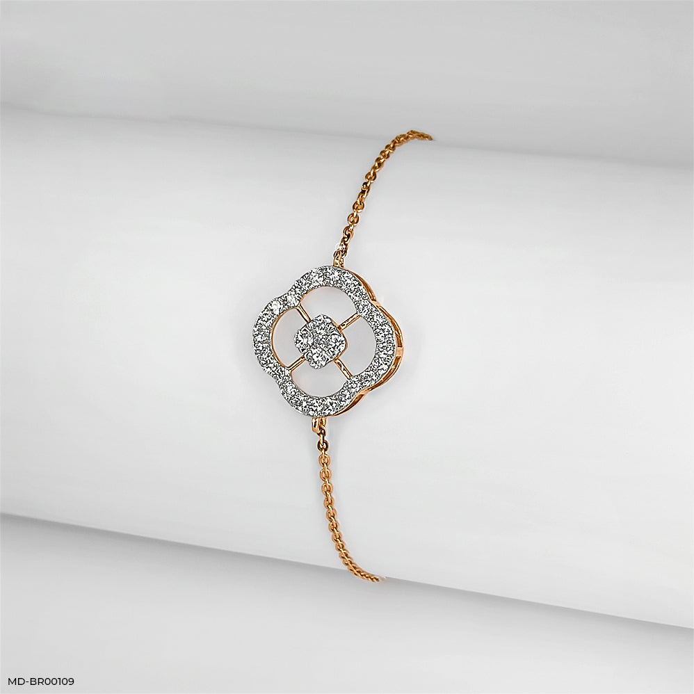 Framed Floret Diamond Bracelets 14K Rose Gold