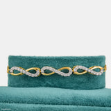 Infinity Wave Diamond Bracelet 14K Yellow Gold
