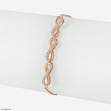 Infinity Wave Diamond Bracelet 14K Yellow Gold