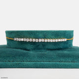 Half Tennis Delicate Round Bracelet 9K Yellow Gold