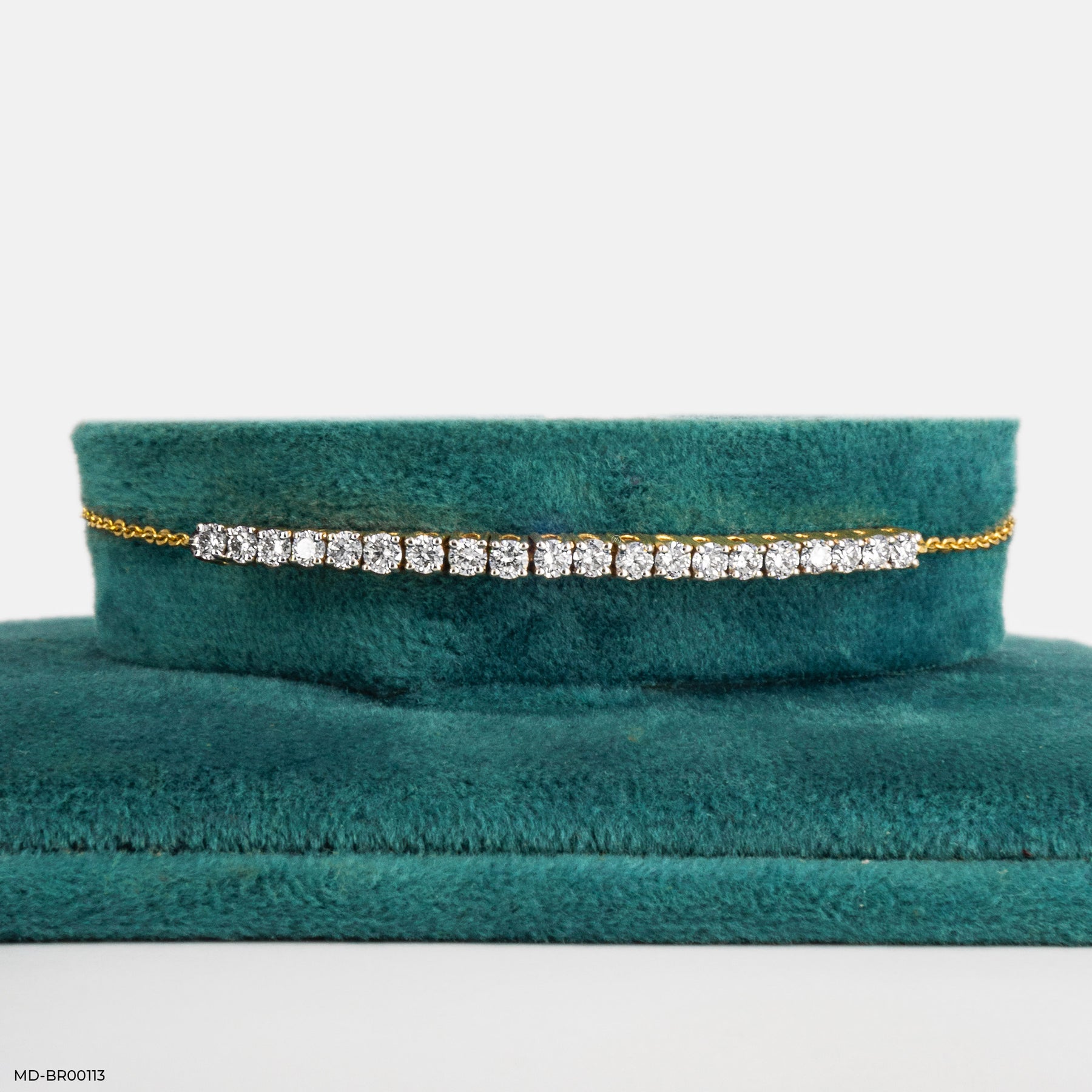 Half Tennis Delicate Round Bracelet 14K Rose Gold