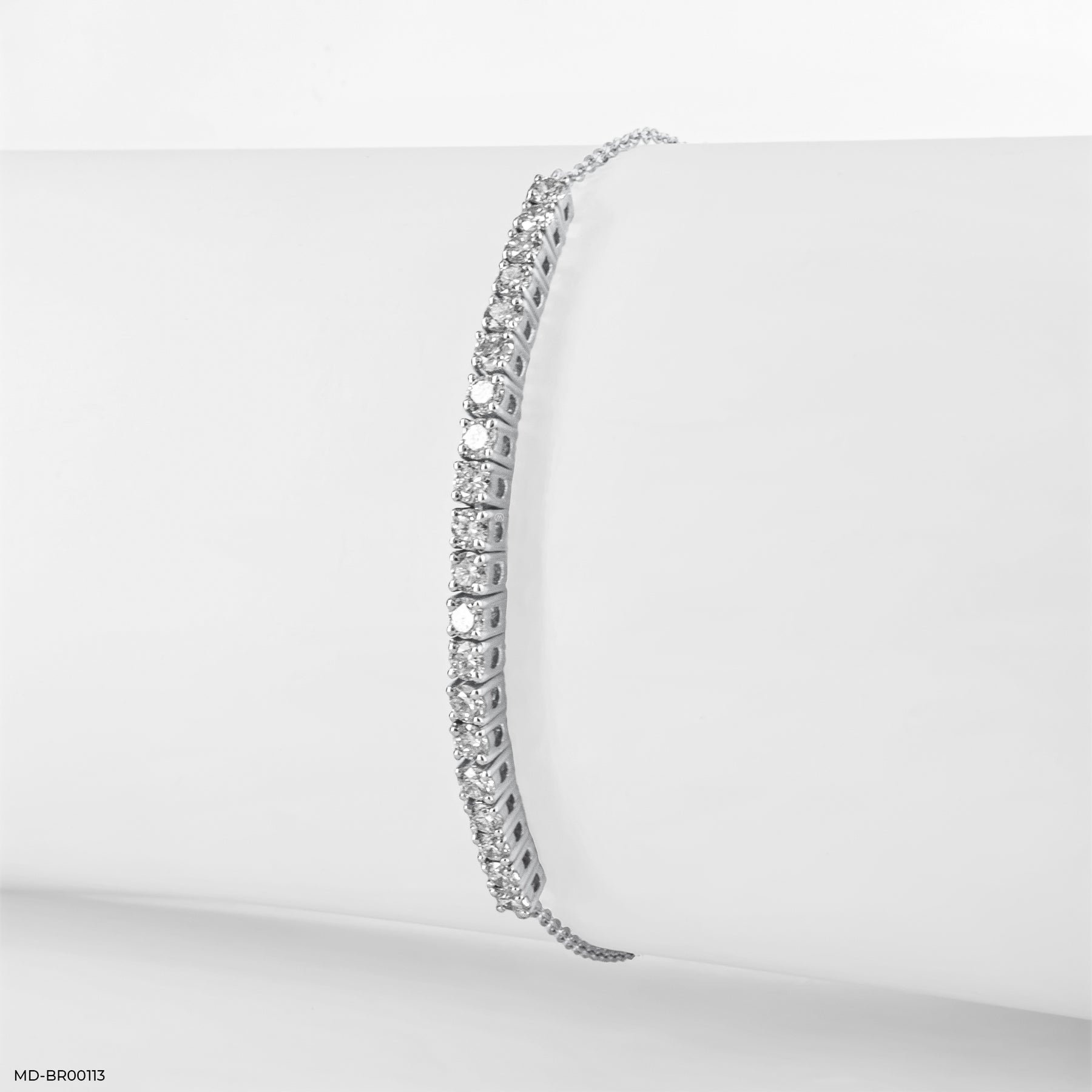 Half Tennis Delicate Round Bracelet 14K Rose Gold