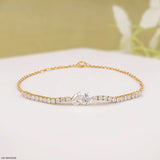 1.55 Carat Toi Et Moi Lab Diamond Bracelet 14K Yellow Gold