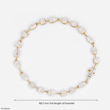 4.15 Carat Classic Fancy Solitaire Lab Diamond Bracelet 9K Yellow Gold