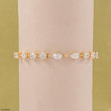 4.15 Carat Classic Fancy Solitaire Lab Diamond Bracelet 9K Yellow Gold