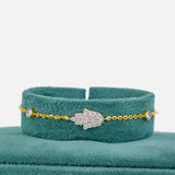 Hamsa Diamond Bracelets 9K Yellow Gold