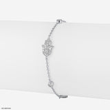 Hamsa Diamond Bracelets 9K Yellow Gold